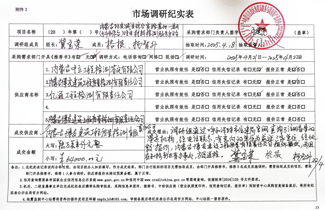 內蒙古防災減災綜合實驗基地一期（科創平臺）項目材料檢測服務采購市場調研紀實表.png